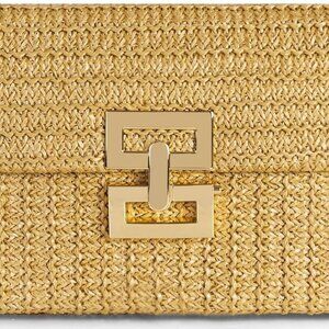 Straw Clutch Purses Women Summer Beach Handbags Boho Woven Envelope Wallet Fold